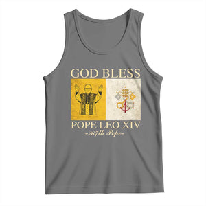 God Bless Pope Leo XIV Tank Top 267th Pope Vatican Flag TS02 Black Heather Print Your Wear
