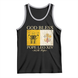 God Bless Pope Leo XIV Tank Top 267th Pope Vatican Flag TS02 Black Athletic Heather Print Your Wear