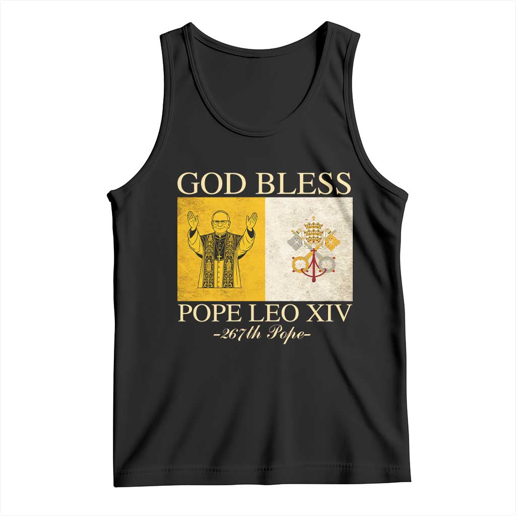 God Bless Pope Leo XIV Tank Top 267th Pope Vatican Flag TS02 Black Print Your Wear