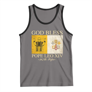 God Bless Pope Leo XIV Tank Top 267th Pope Vatican Flag TS02 Deep Heather Black Print Your Wear