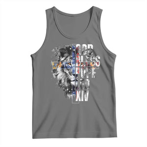 God Bless Pope Leo XIV Tank Top Lion American Flag TS11 Black Heather Print Your Wear