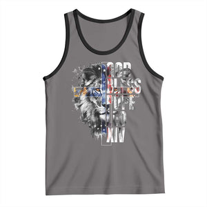 God Bless Pope Leo XIV Tank Top Lion American Flag TS11 Deep Heather Black Print Your Wear