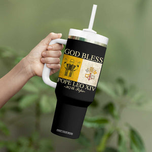 God Bless Pope Leo XIV Tumbler With Handle 267th Pope Vatican Flag TS02 Print Your Wear