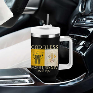 God Bless Pope Leo XIV Tumbler With Handle 267th Pope Vatican Flag TS02 Print Your Wear