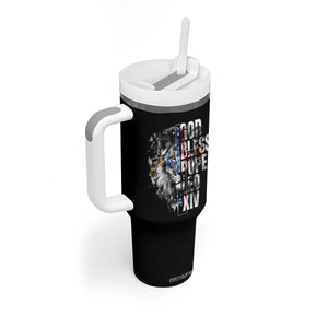 God Bless Pope Leo XIV Tumbler With Handle Lion American Flag TS11 Print Your Wear