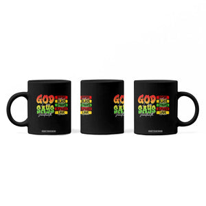 God Says I Am Coffee Mug Juneteenth Faith Black Excellence Affirmation Pan-African Colors TS02 Print Your Wear