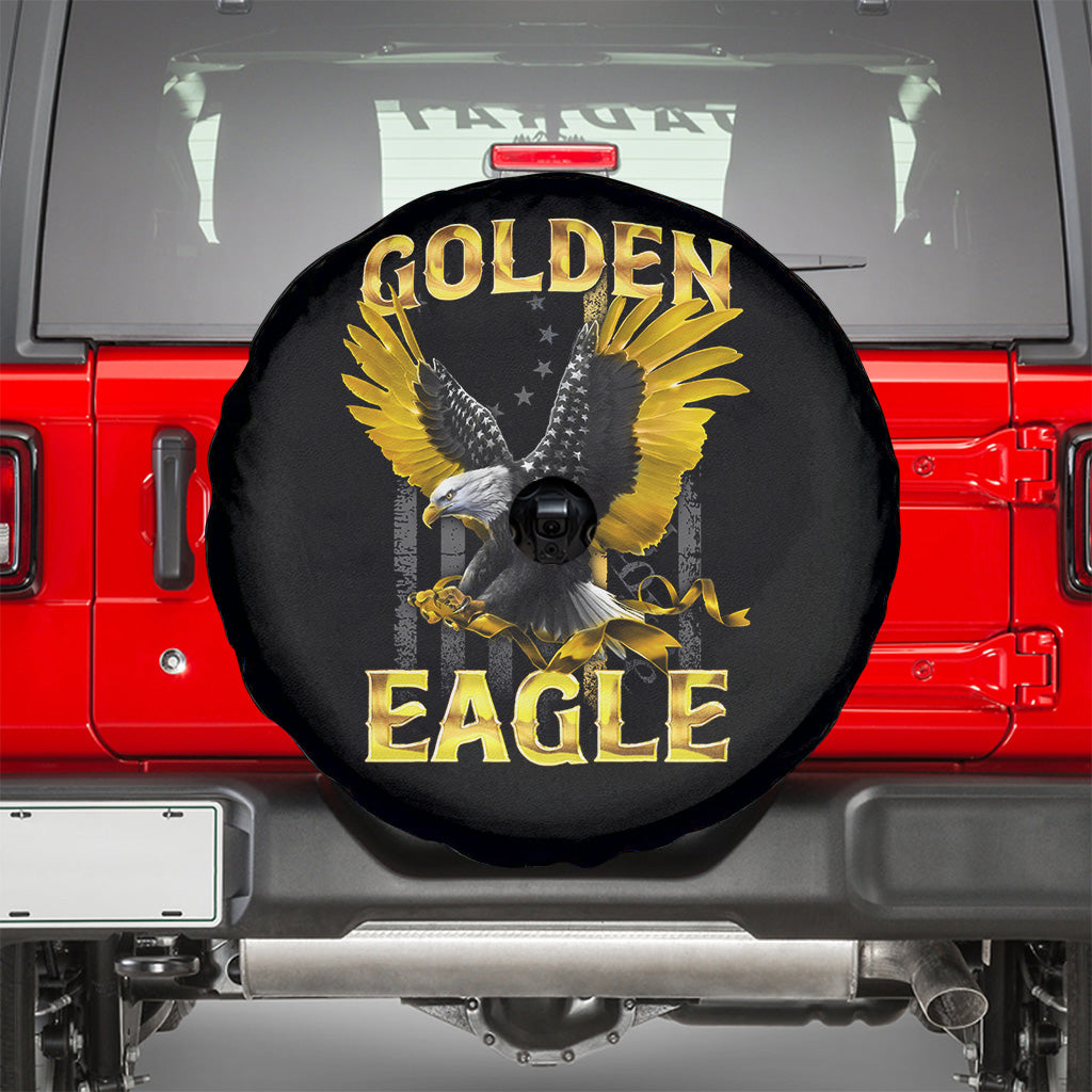 Golden Eagle of America Spare Tire Cover Vintage US Flag TS11 Black Print Your Wear