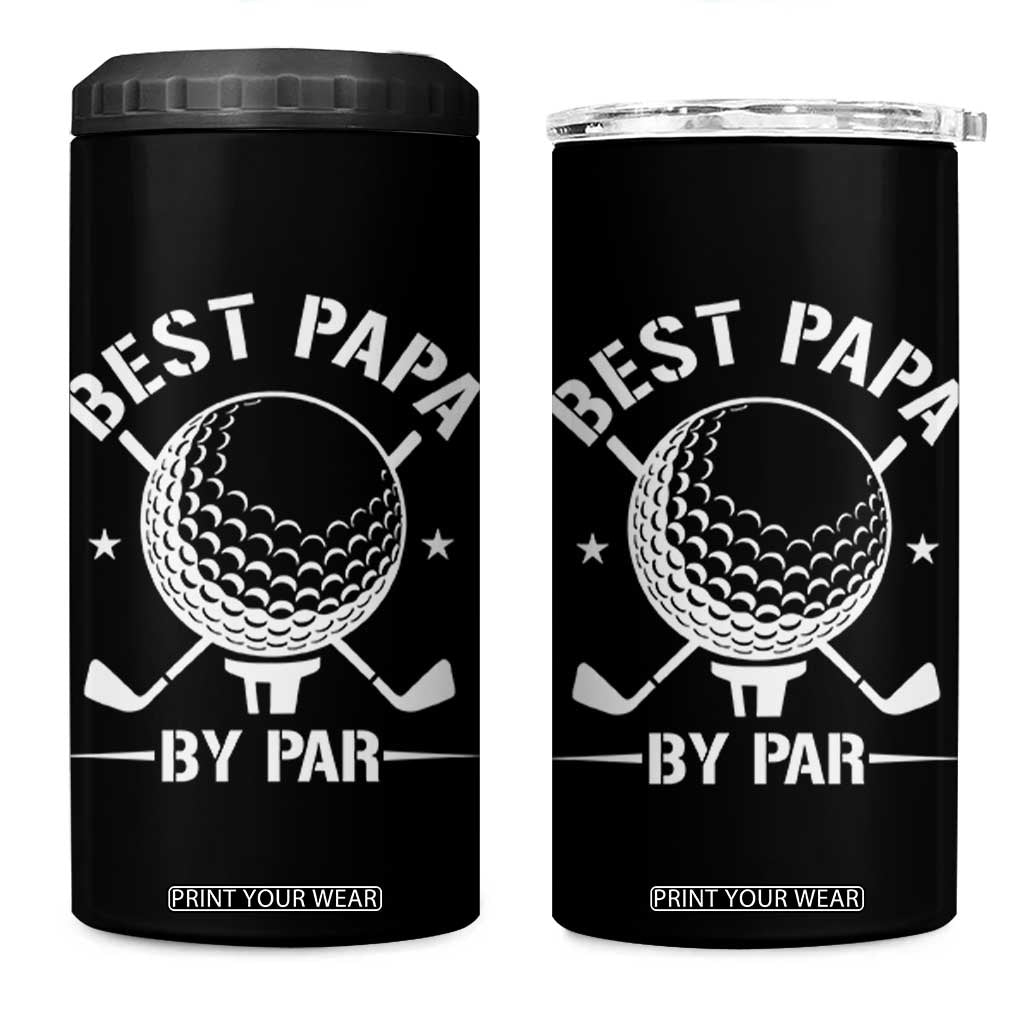 Golf Dad 4 in 1 Can Cooler Tumbler Best Papa By Par Golfer Fathers Day Gifts TS10 One Size: 16 oz Black Print Your Wear