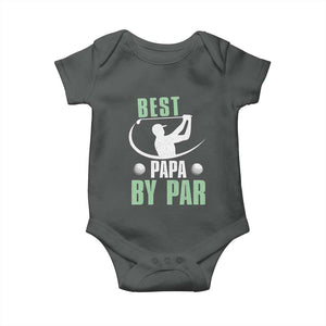 Golf Dad Baby Onesie Best Papa By Par Funny Golfer Fathers Day Gifts TS10 Dark Heather Print Your Wear