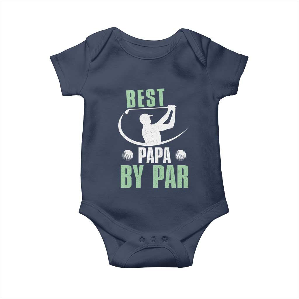 Golf Dad Baby Onesie Best Papa By Par Funny Golfer Fathers Day Gifts TS10 Navy Print Your Wear