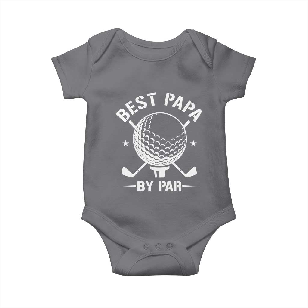 Golf Dad Baby Onesie Best Papa By Par Golfer Fathers Day Gifts TS10 Charcoal Print Your Wear