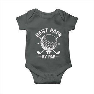 Golf Dad Baby Onesie Best Papa By Par Golfer Fathers Day Gifts TS10 Dark Heather Print Your Wear