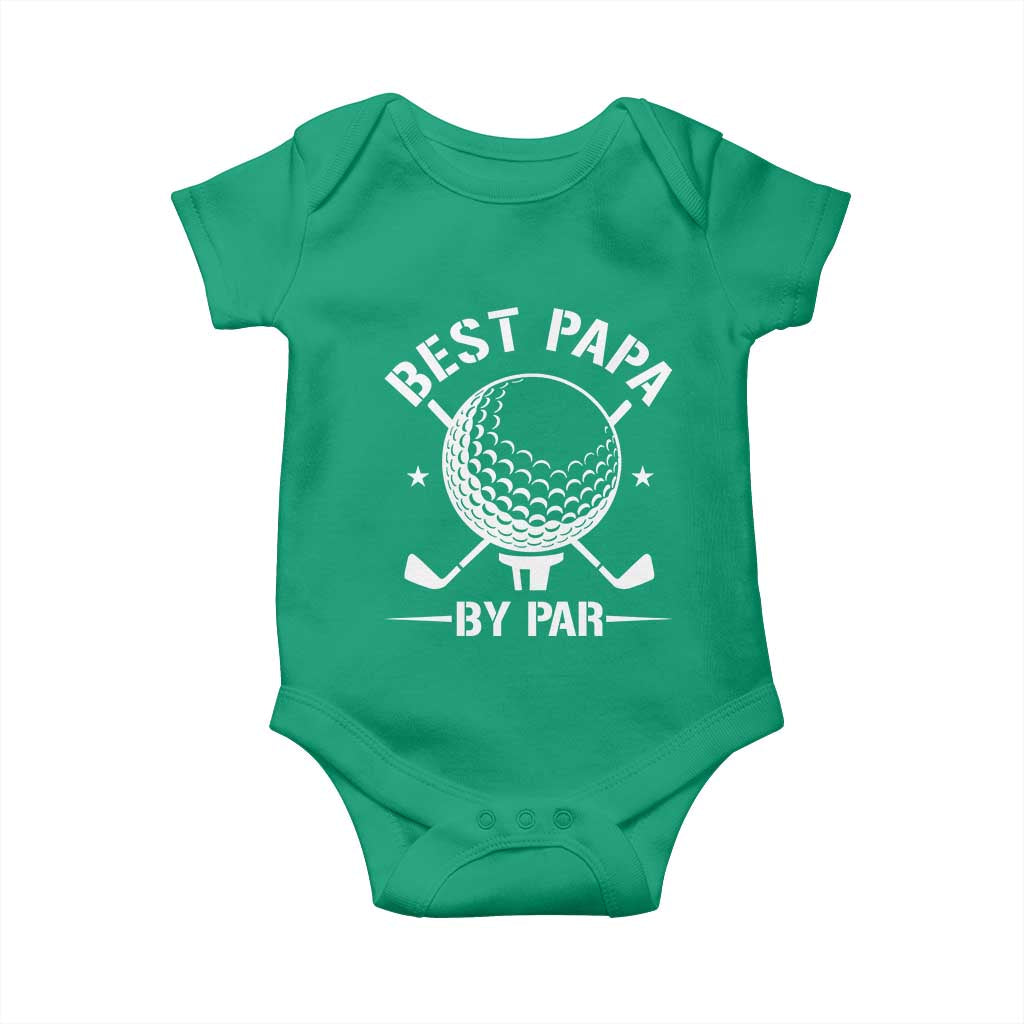 Golf Dad Baby Onesie Best Papa By Par Golfer Fathers Day Gifts TS10 Irish Green Print Your Wear