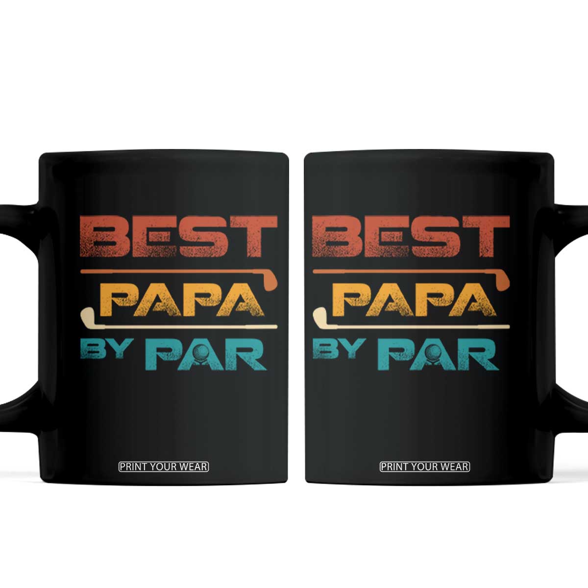 Golf Dad Coffee Mug Best Papa By Par Golfing Golfer Funny Fathers Day Gifts TS10 Black Print Your Wear