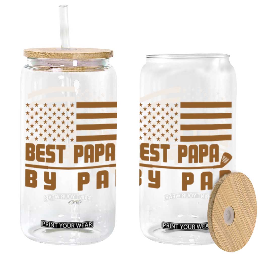 Golf Dad Glass Can Best Papa By Par American Flag Golfer Fathers Day Gifts TS10 Black Print Your Wear
