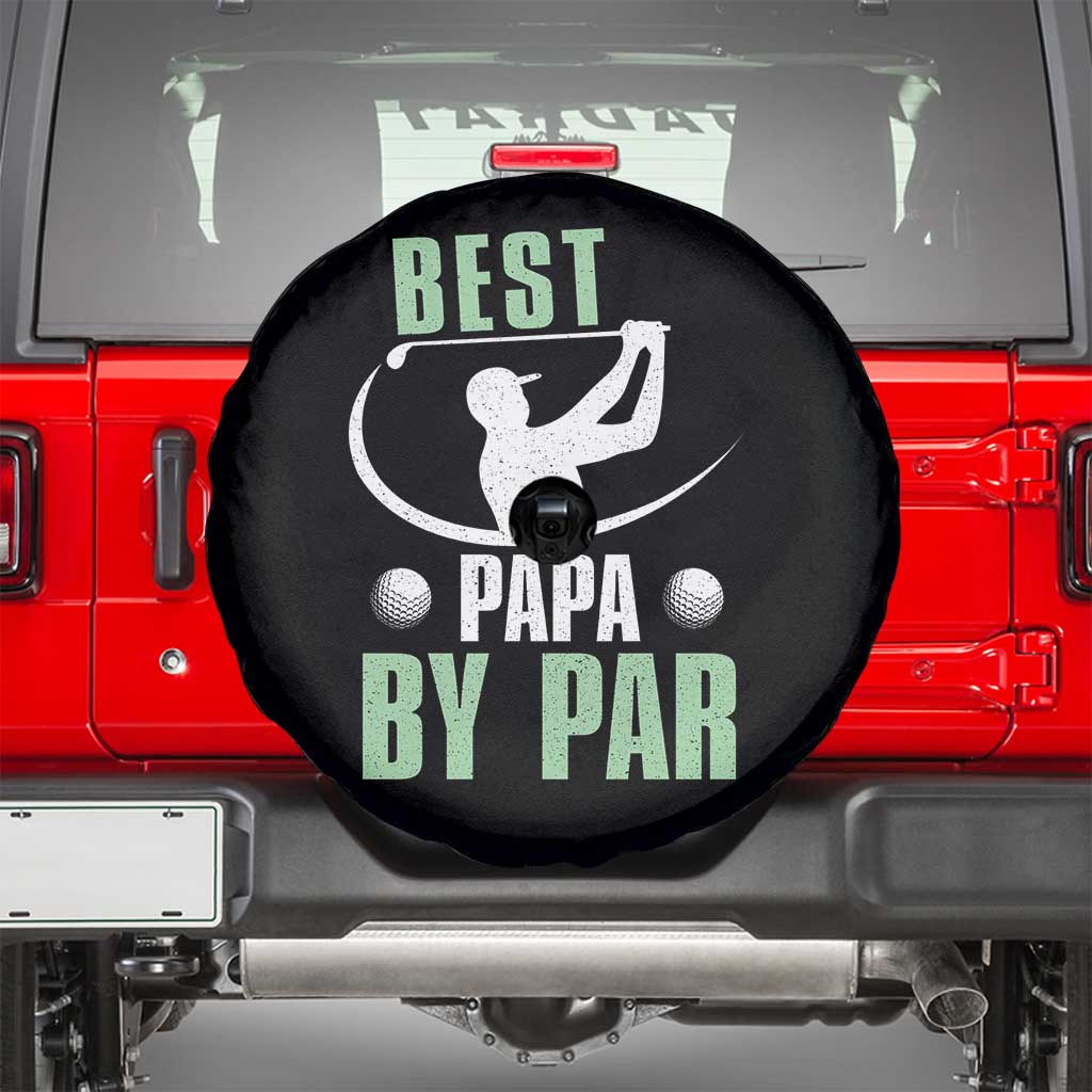 Golf Dad Spare Tire Cover Best Papa By Par Funny Golfer Fathers Day Gifts TS10 Black Print Your Wear