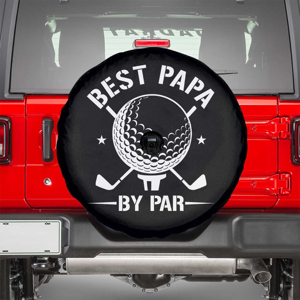 Golf Dad Spare Tire Cover Best Papa By Par Golfer Fathers Day Gifts TS10 Black Print Your Wear