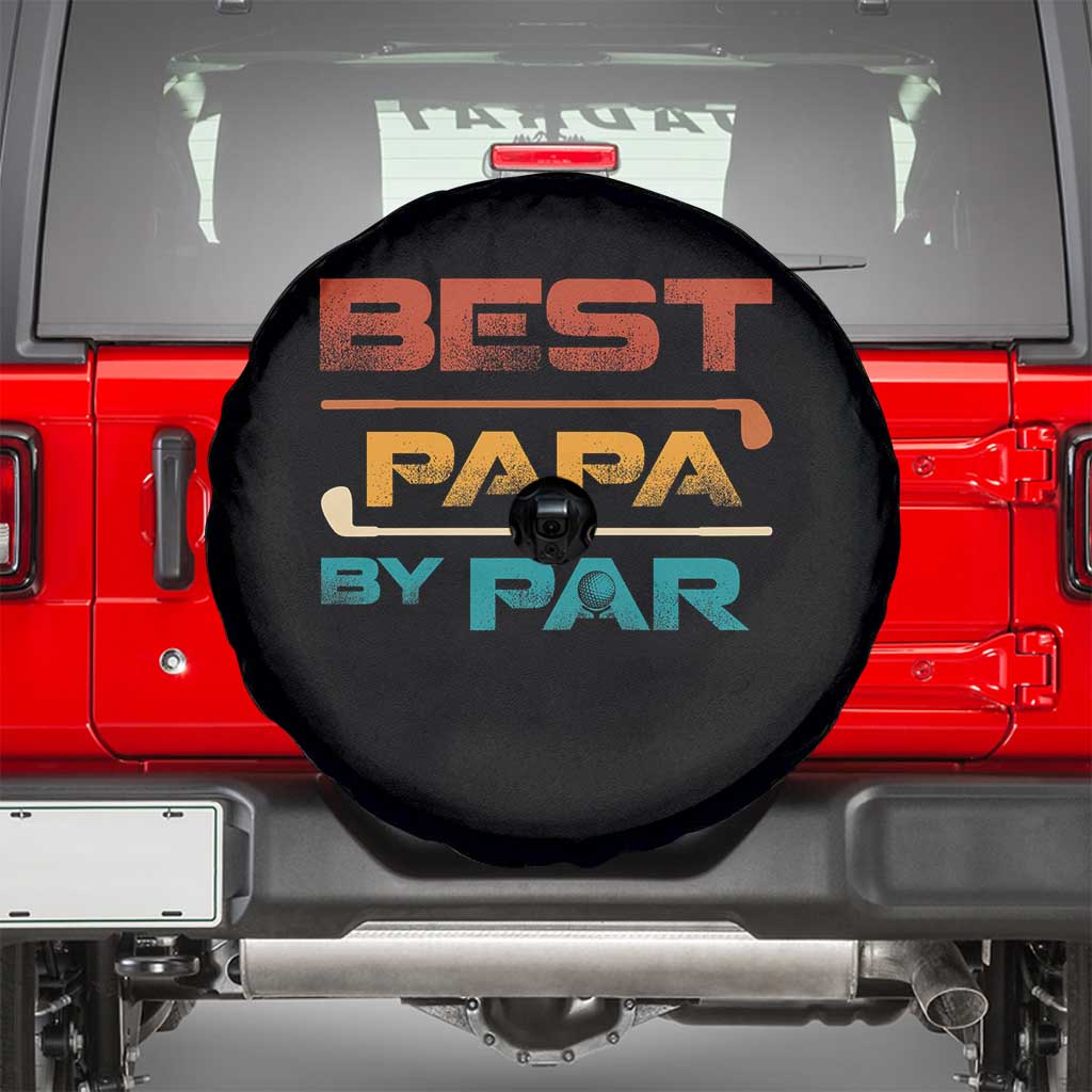 Golf Dad Spare Tire Cover Best Papa By Par Golfing Golfer Funny Fathers Day Gifts TS10 Black Print Your Wear