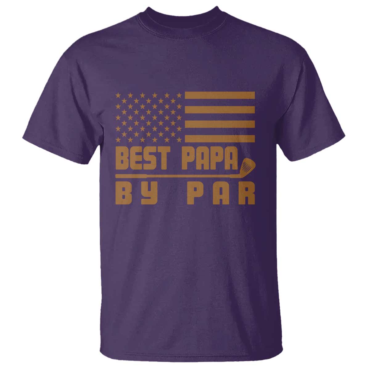 Golf Dad T Shirt Best Papa By Par American Flag Golfer Fathers Day Gifts TS10 Purple Print Your Wear