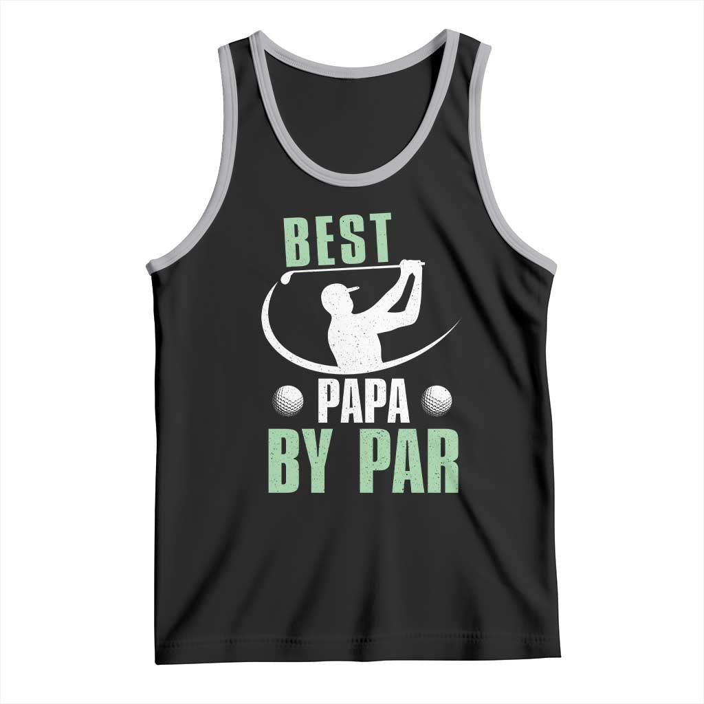 Golf Dad Tank Top Best Papa By Par Funny Golfer Fathers Day Gifts TS10 Black Athletic Heather Print Your Wear