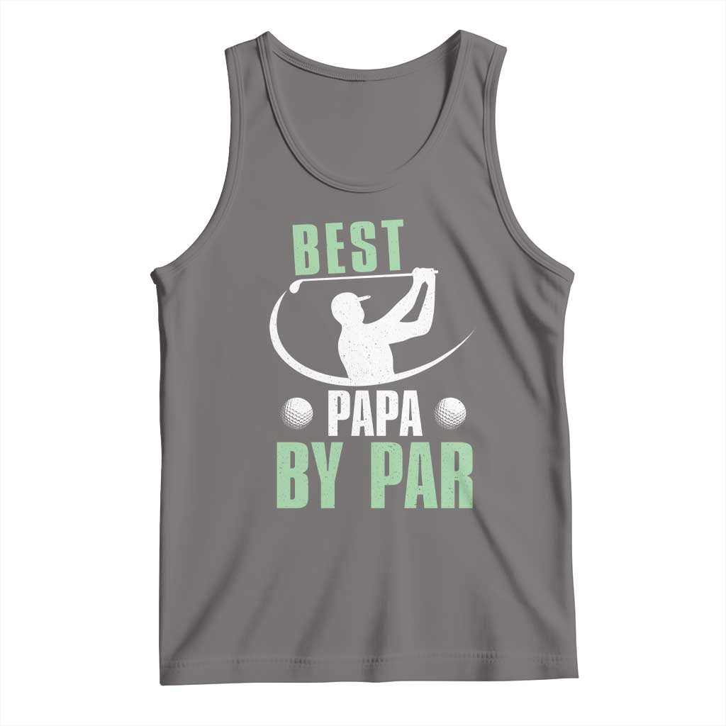 Golf Dad Tank Top Best Papa By Par Funny Golfer Fathers Day Gifts TS10 Deep Heather Print Your Wear