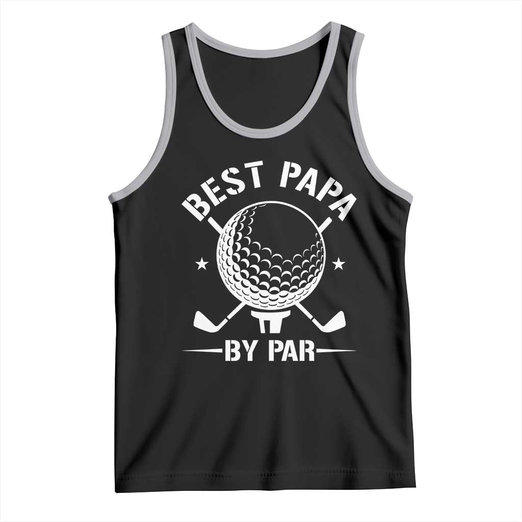 Golf Dad Tank Top Best Papa By Par Golfer Fathers Day Gifts TS10 Black Athletic Heather Print Your Wear