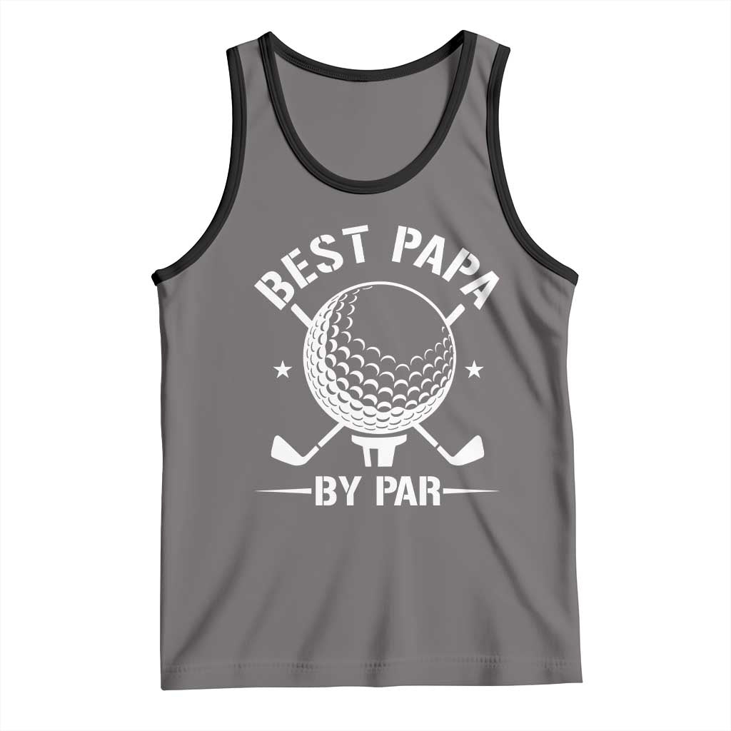 Golf Dad Tank Top Best Papa By Par Golfer Fathers Day Gifts TS10 Deep Heather Black Print Your Wear
