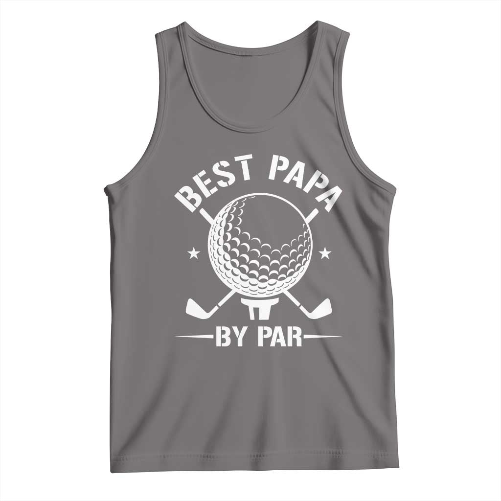 Golf Dad Tank Top Best Papa By Par Golfer Fathers Day Gifts TS10 Deep Heather Print Your Wear