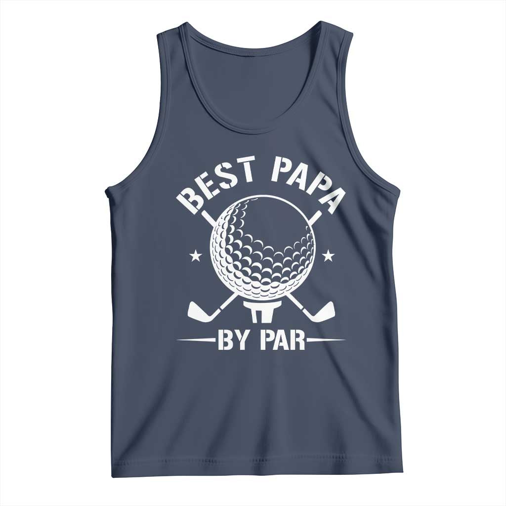 Golf Dad Tank Top Best Papa By Par Golfer Fathers Day Gifts TS10 Navy Print Your Wear