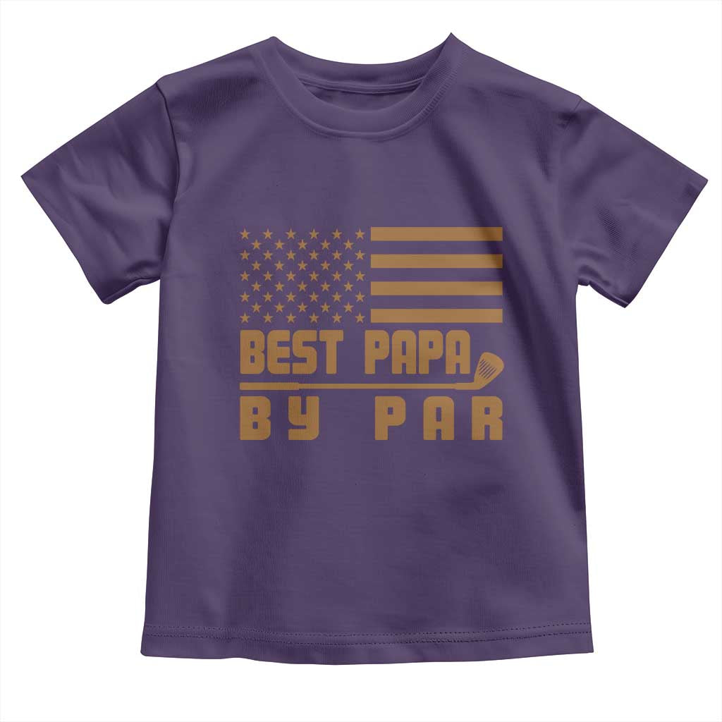 Golf Dad Toddler T Shirt Best Papa By Par American Flag Golfer Fathers Day Gifts TS10 Purple Print Your Wear