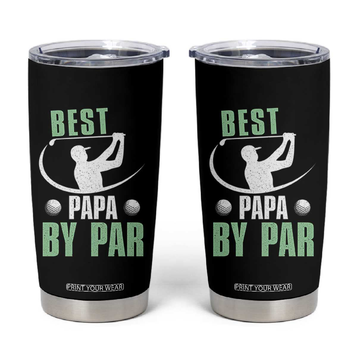 Golf Dad Tumbler Cup Best Papa By Par Funny Golfer Fathers Day Gifts TS10 Black Print Your Wear