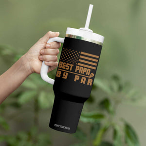 Golf Dad Tumbler With Handle Best Papa By Par American Flag Golfer Fathers Day Gifts TS10 Print Your Wear
