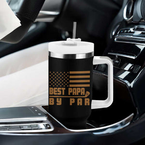 Golf Dad Tumbler With Handle Best Papa By Par American Flag Golfer Fathers Day Gifts TS10 Print Your Wear