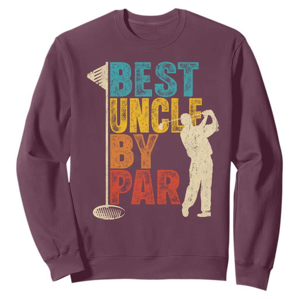 Golf Gifts for Uncle Sweatshirt Golf Fathers Day Golfer Uncle Gift TS10 Maroon Print Your Wear
