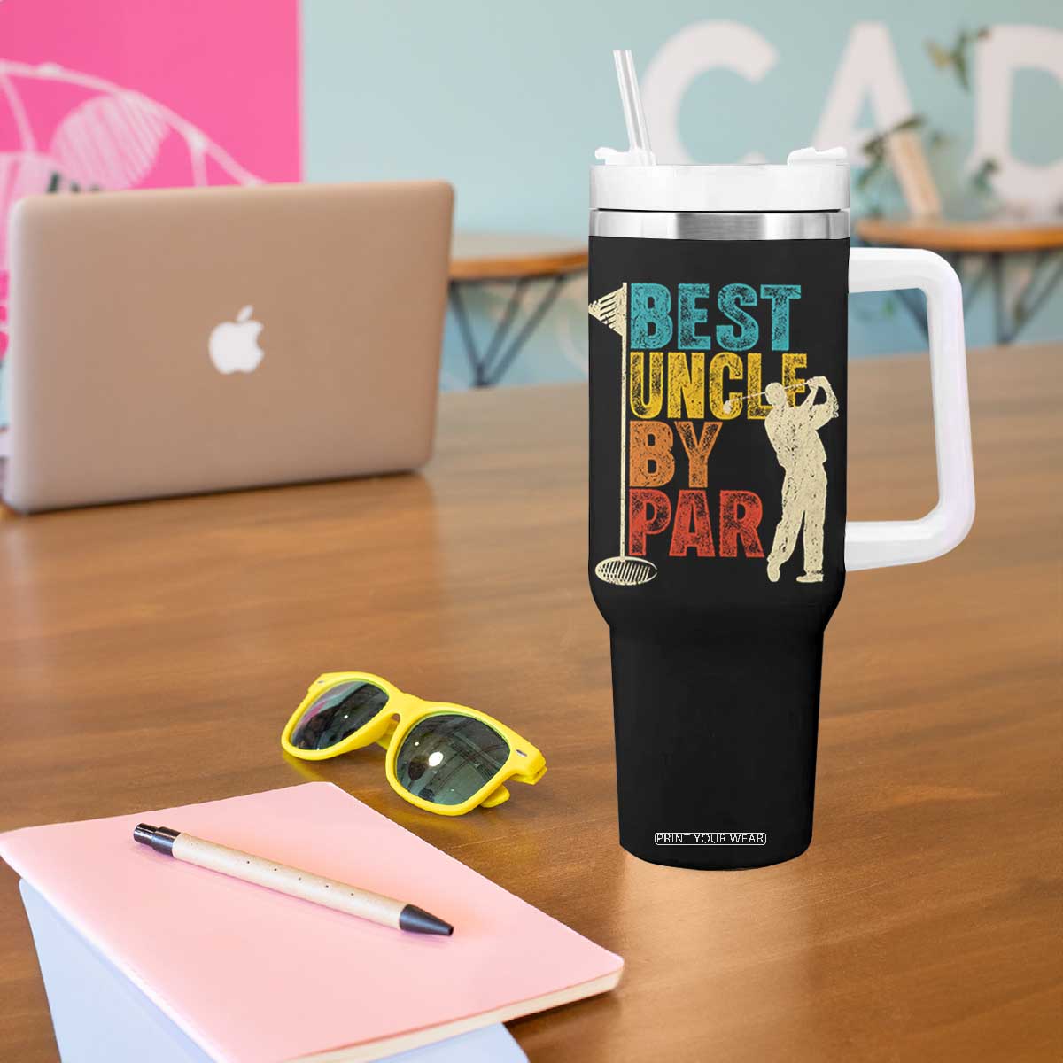 Golf Gifts for Uncle Tumbler With Handle Golf Fathers Day Golfer Uncle Gift TS10 Print Your Wear