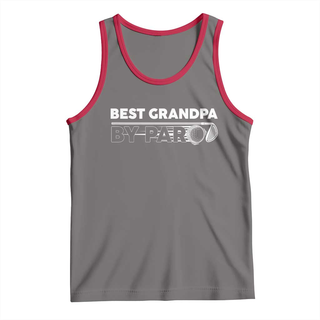 Golf Grandpa Tank Top Best Grandpa By Par Golfing Golfer Funny Fathers Day Gifts TS10 Deep Heather Red Print Your Wear