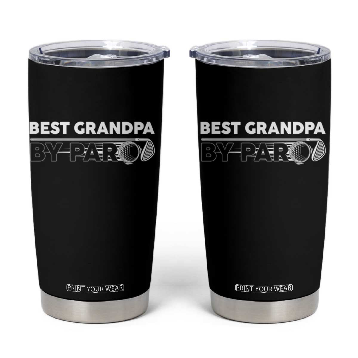 Golf Grandpa Tumbler Cup Best Grandpa By Par Golfing Golfer Funny Fathers Day Gifts TS10 Black Print Your Wear