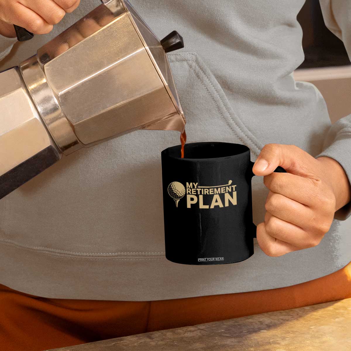 Golfer Retired Coffee Mug My Golf Retirement Plan Funny Saying Golfing TS10 Print Your Wear