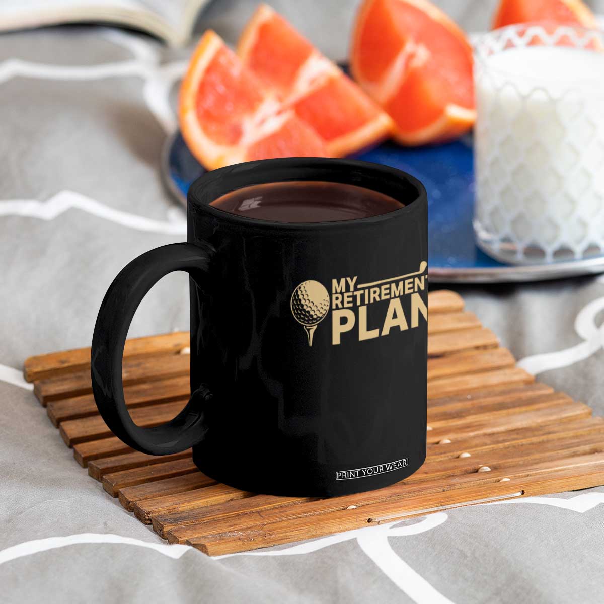Golfer Retired Coffee Mug My Golf Retirement Plan Funny Saying Golfing TS10 Print Your Wear