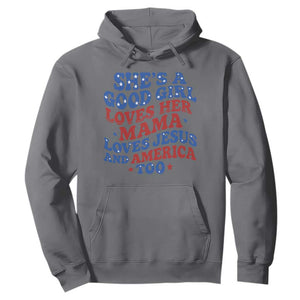 Good Girl Loves Mama Jesus and America Hoodie Retro Patriotic 4th of July USA TS10 Charcoal Print Your Wear