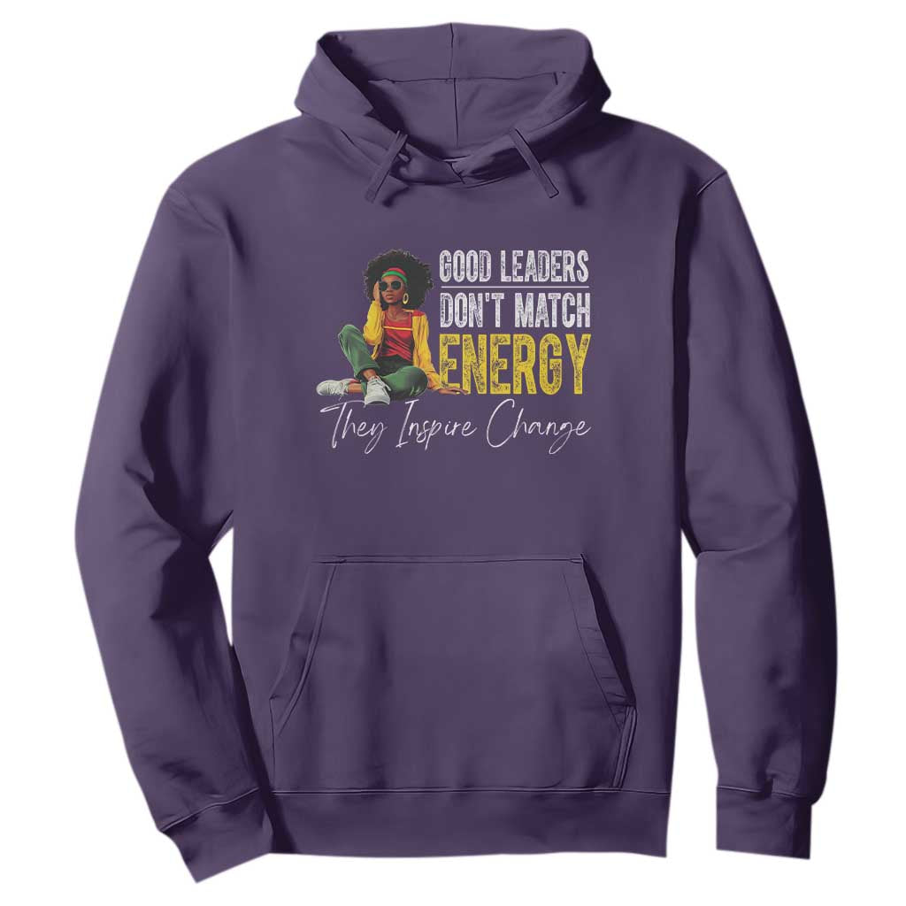 Good Leaders Don't Match Energy They Inspire Change Hoodie Black Leadership Juneteenth TS11 Purple Print Your Wear
