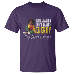 Good Leaders Don't Match Energy They Inspire Change T Shirt Black Leadership Juneteenth TS11 Purple Print Your Wear