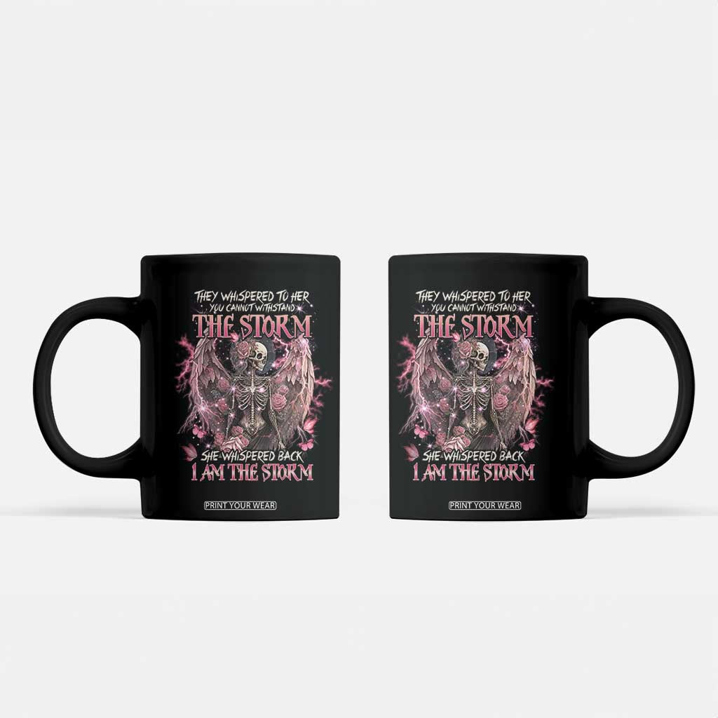 Gothic Skeleton Fairy Coffee Mug She Whispered Back I Am The Storm Dark Angel TS02 Black Print Your Wear