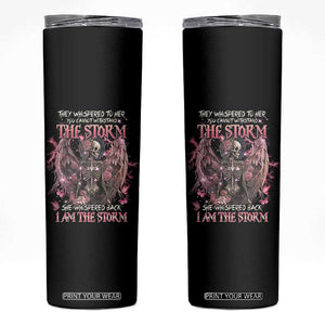 Gothic Skeleton Fairy Skinny Tumbler She Whispered Back I Am The Storm Dark Angel TS02 Black Print Your Wear