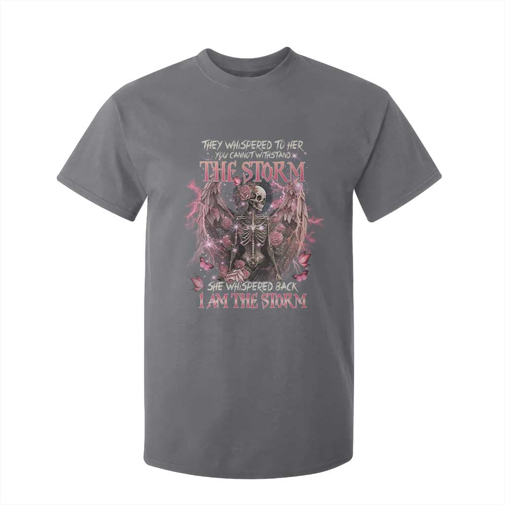 Gothic Skeleton Fairy T Shirt For Kid She Whispered Back I Am The Storm Dark Angel TS02 Charcoal Print Your Wear