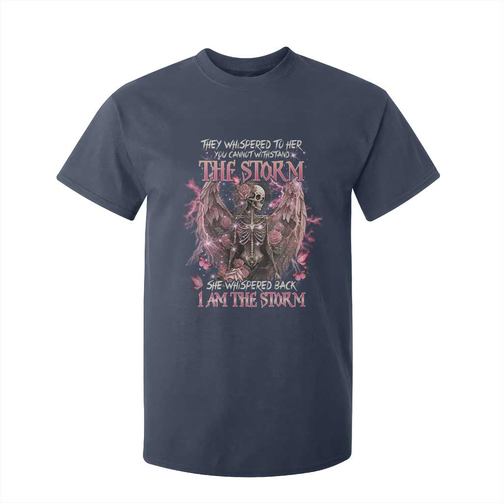 Gothic Skeleton Fairy T Shirt For Kid She Whispered Back I Am The Storm Dark Angel TS02 Navy Print Your Wear