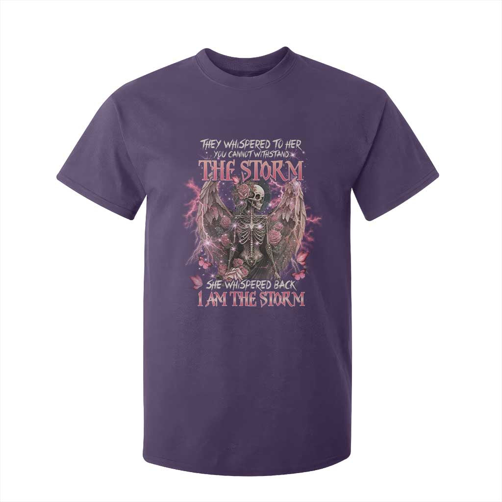 Gothic Skeleton Fairy T Shirt For Kid She Whispered Back I Am The Storm Dark Angel TS02 Purple Print Your Wear