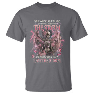 Gothic Skeleton Fairy T Shirt She Whispered Back I Am The Storm Dark Angel TS02 Charcoal Print Your Wear