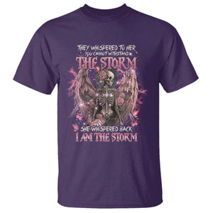 Gothic Skeleton Fairy T Shirt She Whispered Back I Am The Storm Dark Angel TS02 Purple Print Your Wear