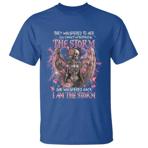 Gothic Skeleton Fairy T Shirt She Whispered Back I Am The Storm Dark Angel TS02 Royal Blue Print Your Wear